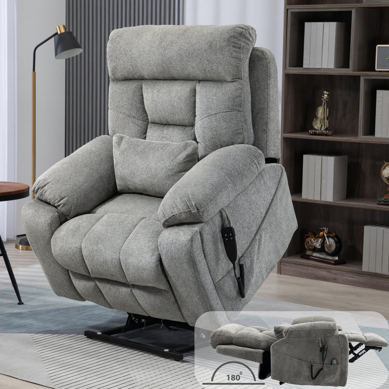 Latitude Run® Dual Motor Lift Chair Lay Flat Recliner, Extra Wide Big Man Power Recliner 400 lbs